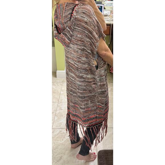 Free People Women's Jungle Heat Hood Tiger Fringe Knit Long Duster Cardigan Sz S - Picture 8 of 9